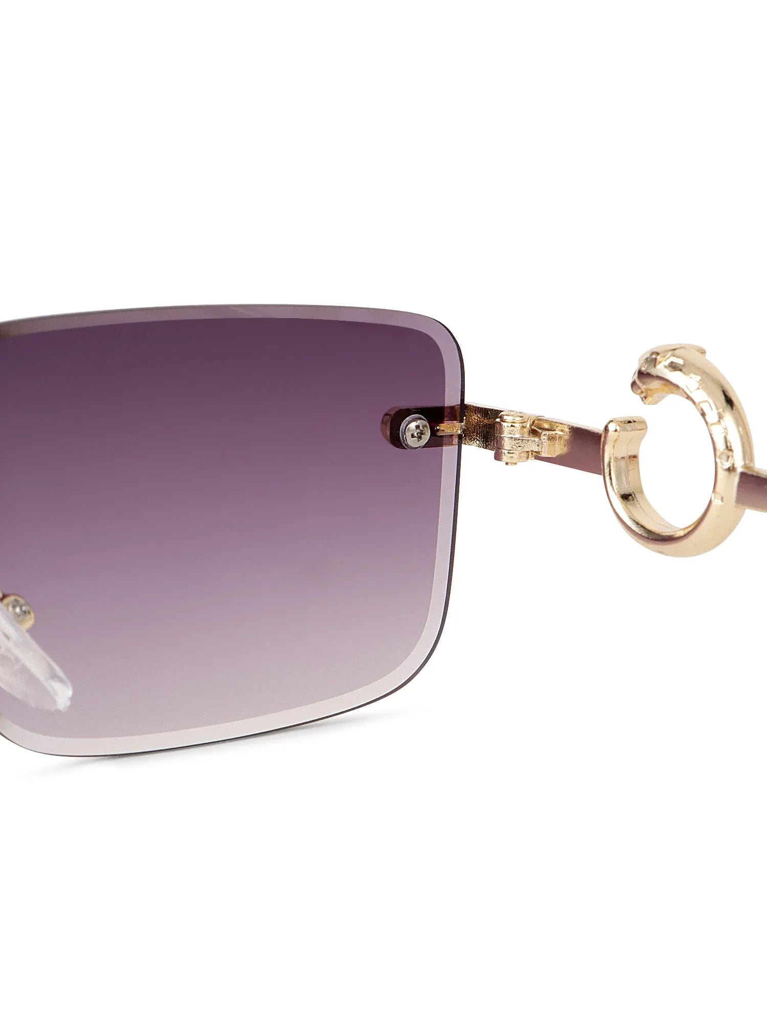 Phantoria | Gradient Purple Small Rim Less Rectangle Sunglasses for Men & Women [UV-protected]