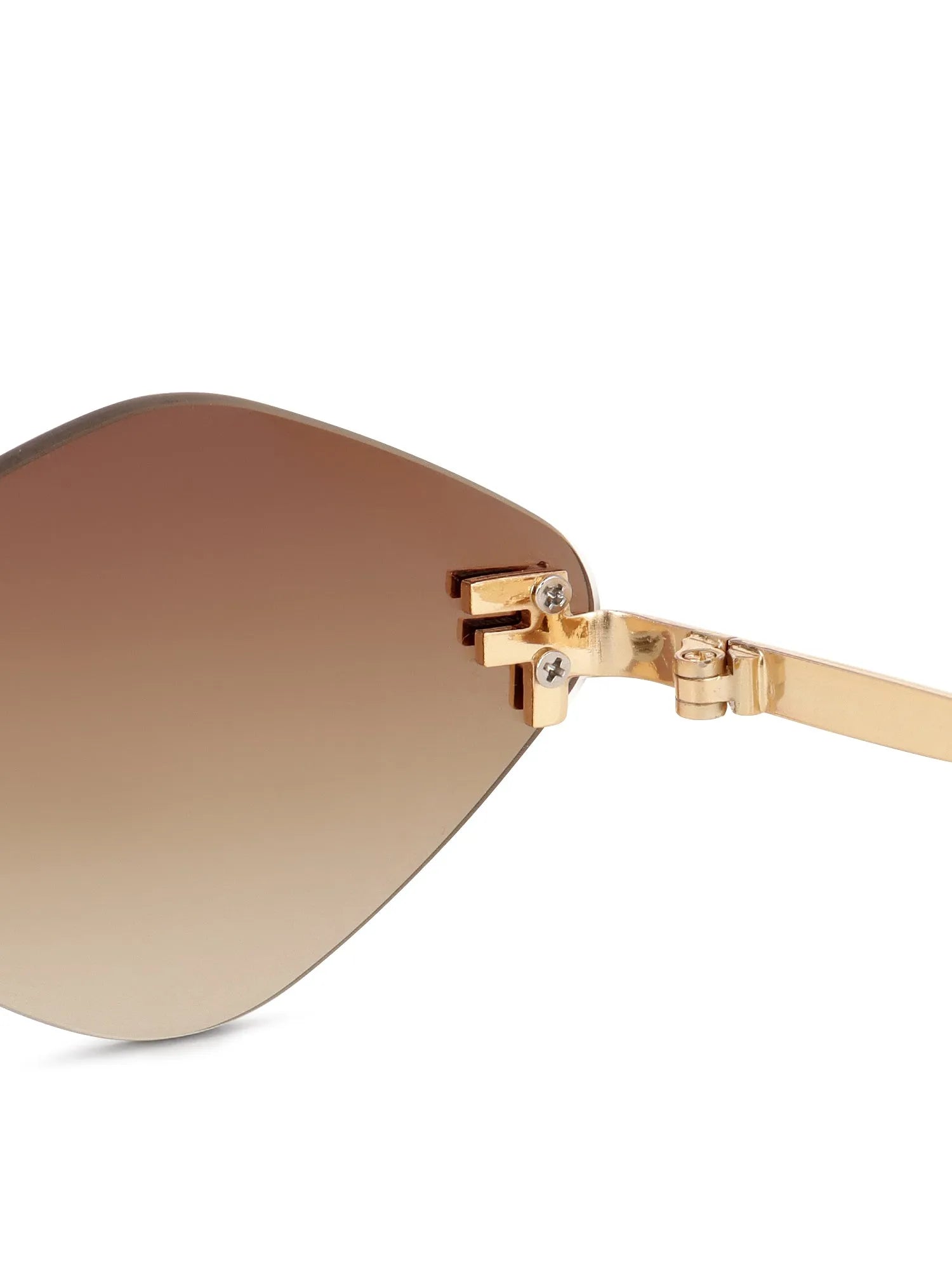 Xelora | Gradient Yellow Small Rim Less Diamond Sunglasses for Women [UV-protected]