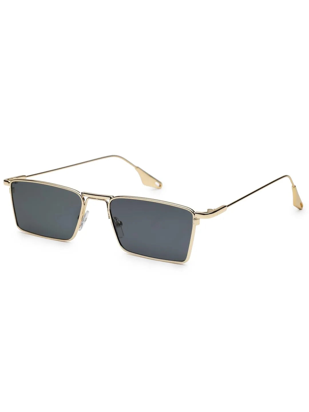 Skyfall | Golden Medium Full Rim Rectangle Sunglasses for Men & Women [UV-protected]