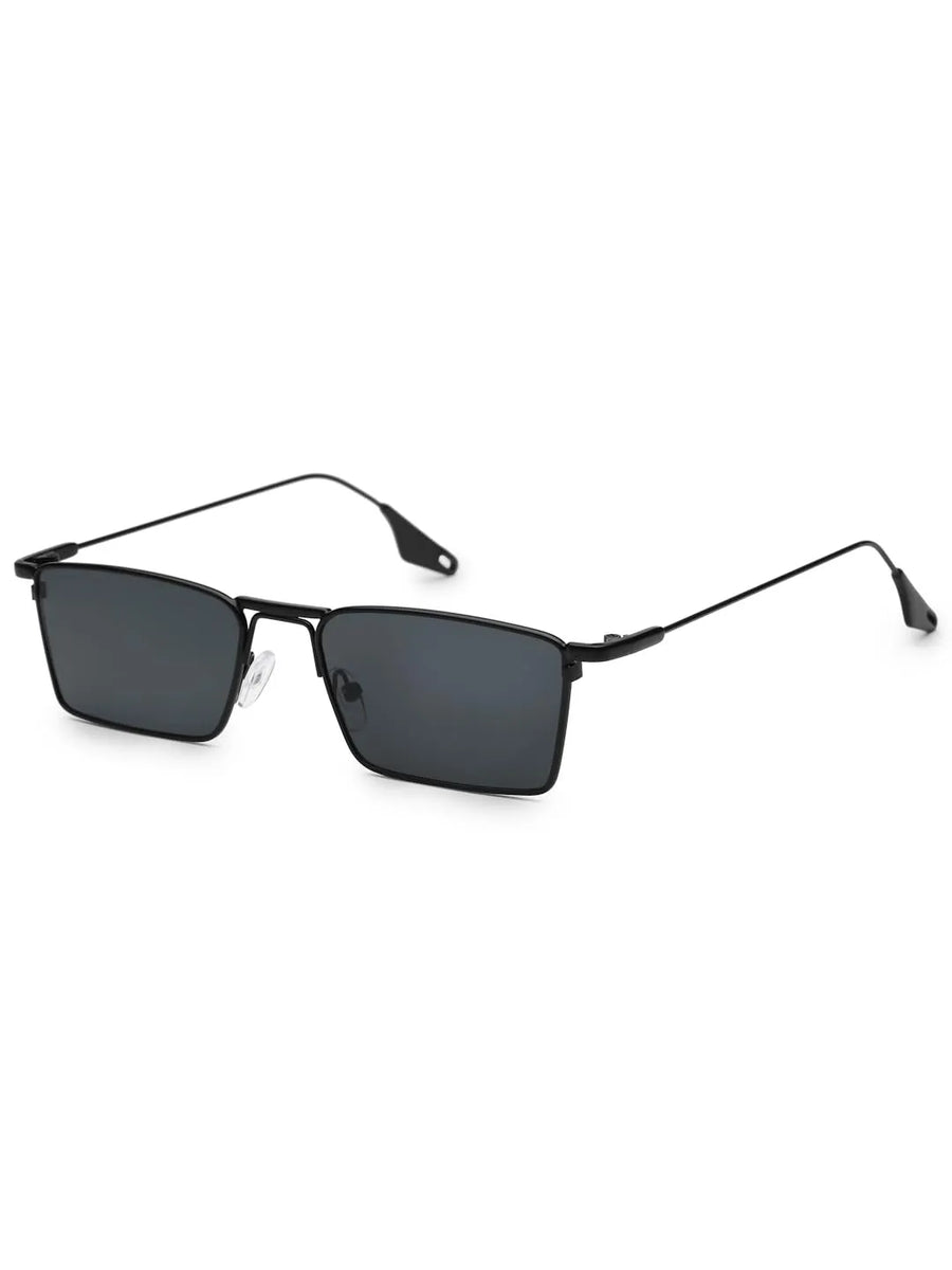 Skyfall | Black Medium Full Rim Rectangle Sunglasses for Men & Women [UV-protected]