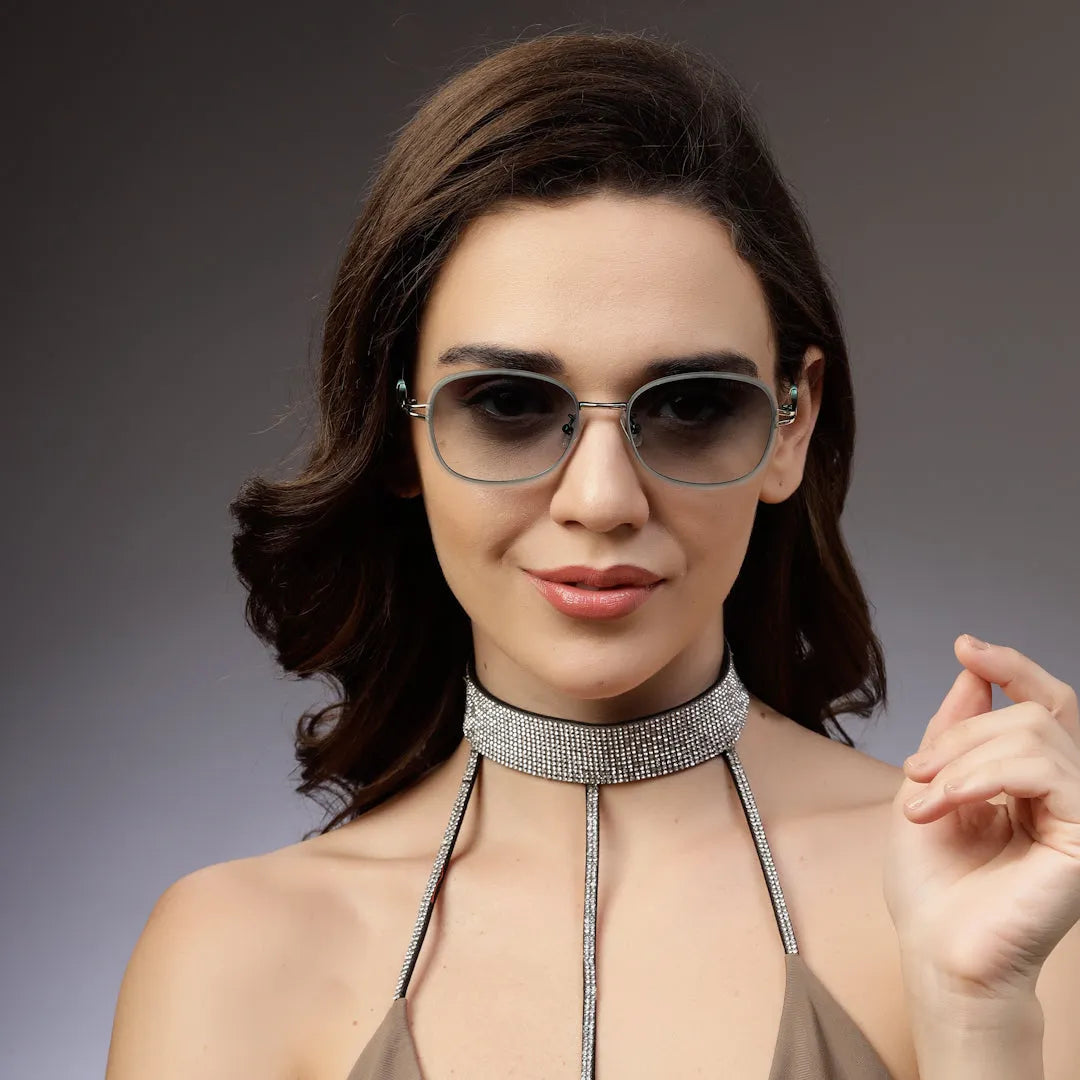 Crypta | Green Medium Full Rim Oval Sunglasses for Women [UV-protected]