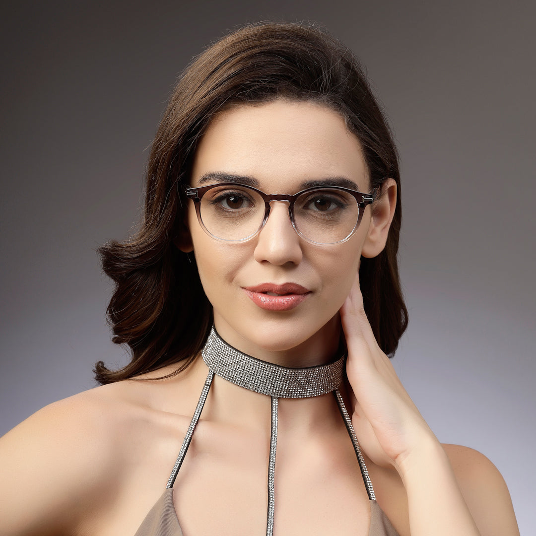 Xalora | Gradient Black Small Full Rim Oval Clip-on for Men & Women [Clip-on]