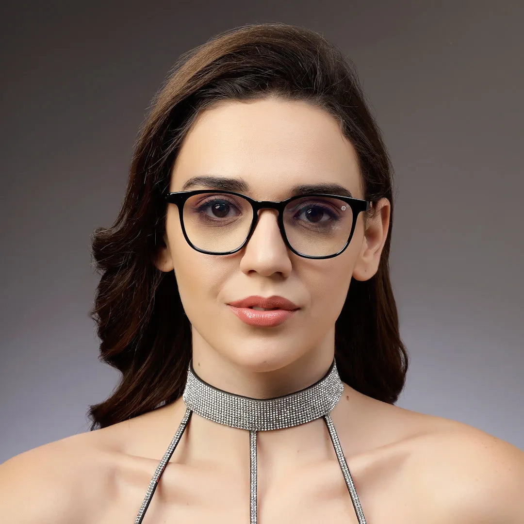 Radiant | Black Medium Full Rim Oval Computer Glasses for Men & Women [Blue Block]