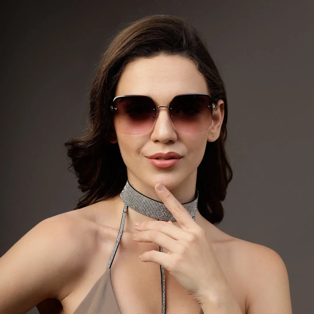 Parion | Gradient Brown & Pink Medium Full Rim Oversized Sunglasses for Women [UV-protected]