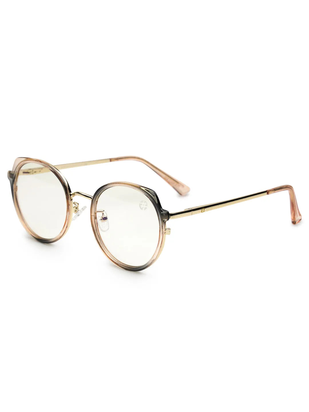 Photogrey | Gradient Brown & Golden Medium Full Rim Round Sunglasses for Men & Women [Photochromic]
