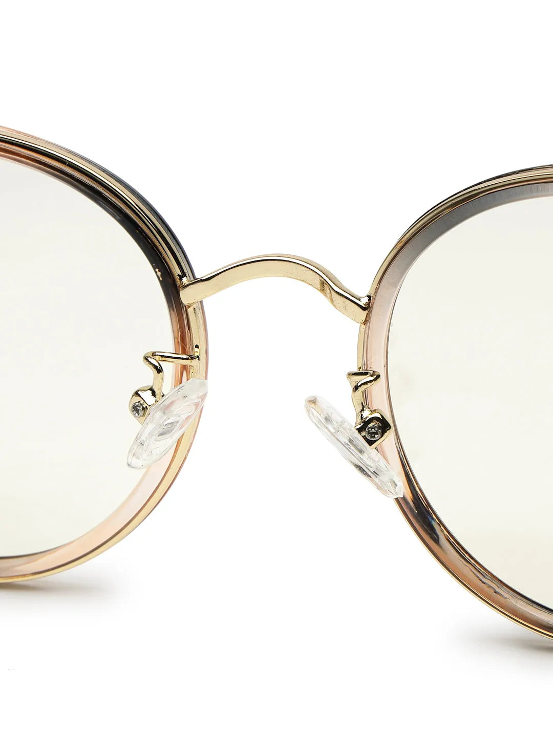 Photogrey | Gradient Brown & Golden Medium Full Rim Round Sunglasses for Men & Women [Photochromic]
