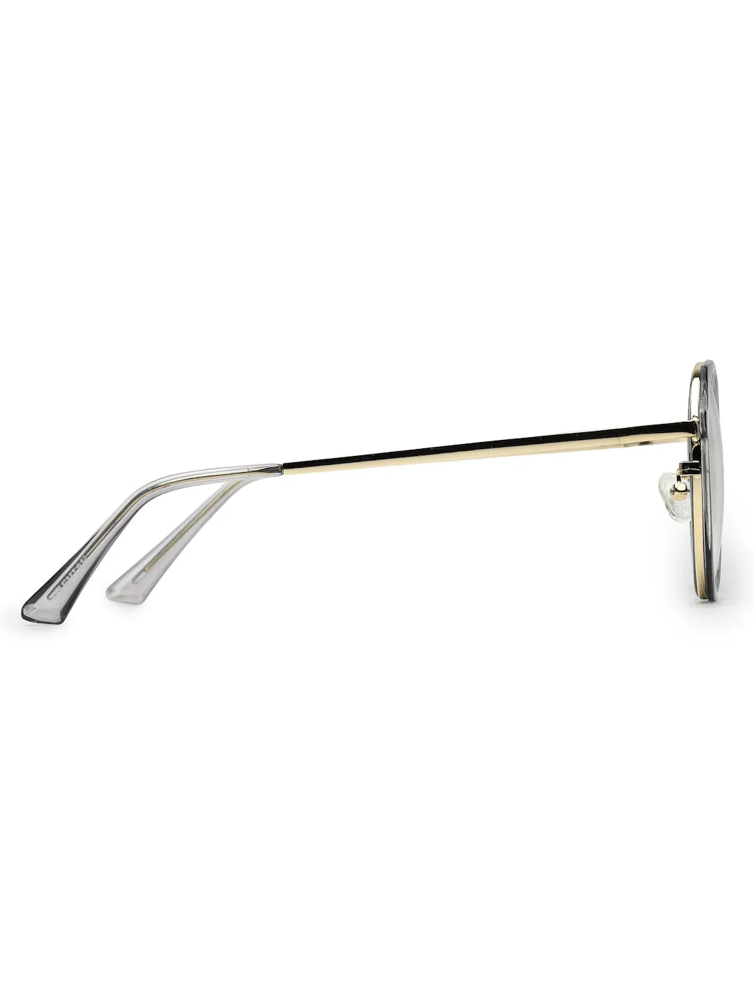 Photogrey | Grey & Golden Medium Full Rim Round Sunglasses for Men & Women [Photochromic]