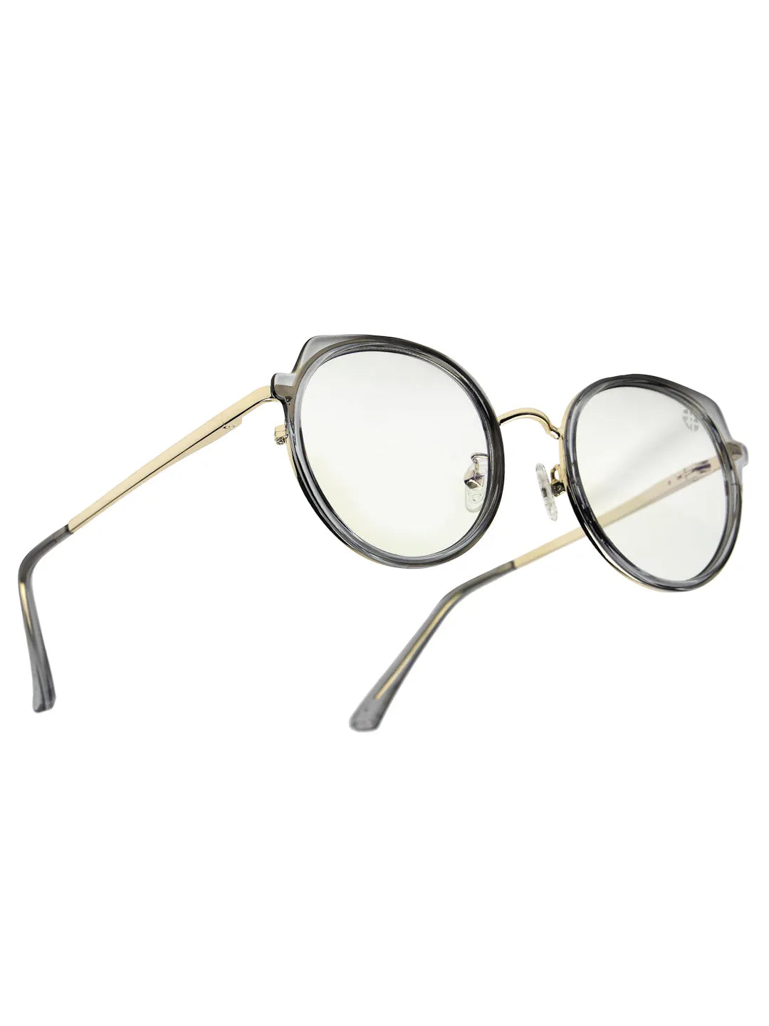 Photogrey | Grey & Golden Medium Full Rim Round Sunglasses for Men & Women [Photochromic]