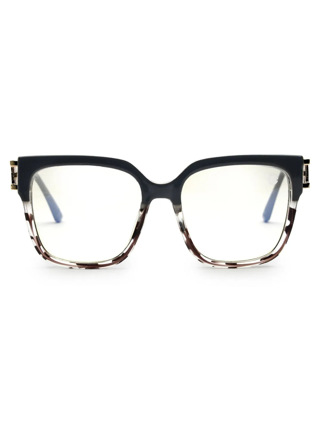 DayLight | Transparent/Grey Large Full Rim Square Sunglasses for Men & Women [Photochromic]