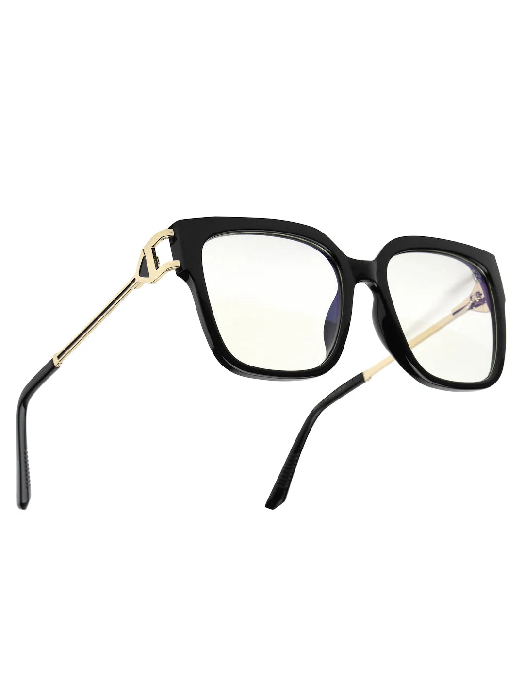DayLight | Transparent/Black Large Full Rim Square Sunglasses for Men & Women [Photochromic]