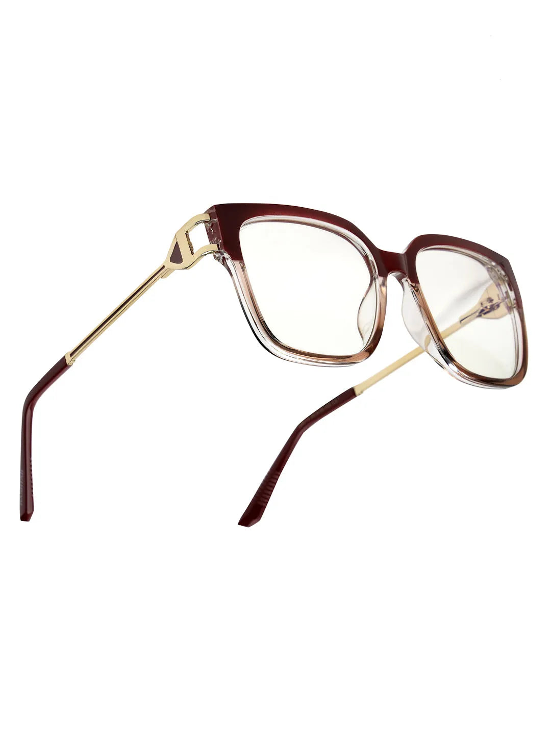 DayLight | Transparent/Brown Large Full Rim Square Sunglasses for Men & Women [Photochromic]