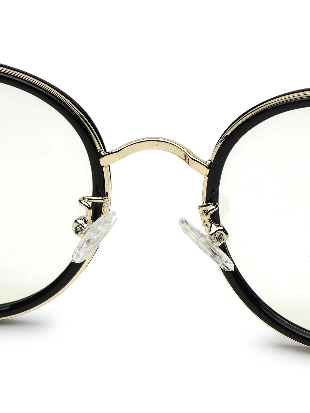 Photogrey | Black & Golden Medium Full Rim Round Sunglasses for Men & Women [Photochromic]