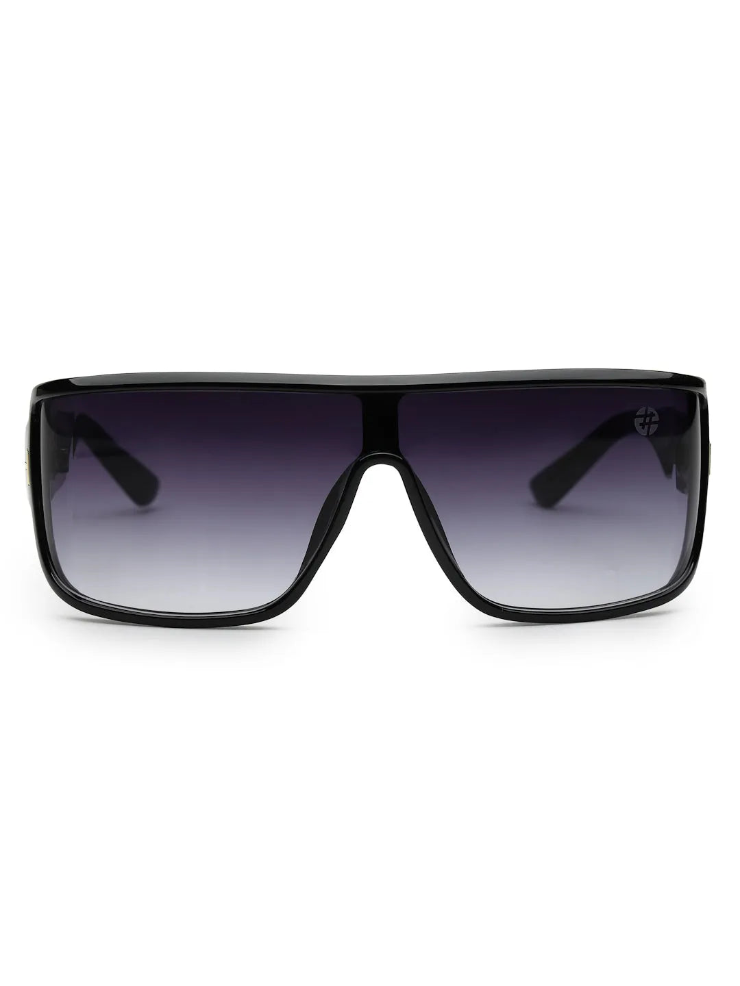Texas | Gradient Black Medium Full Rim Shield Sunglasses for Men & Women [UV-protected]