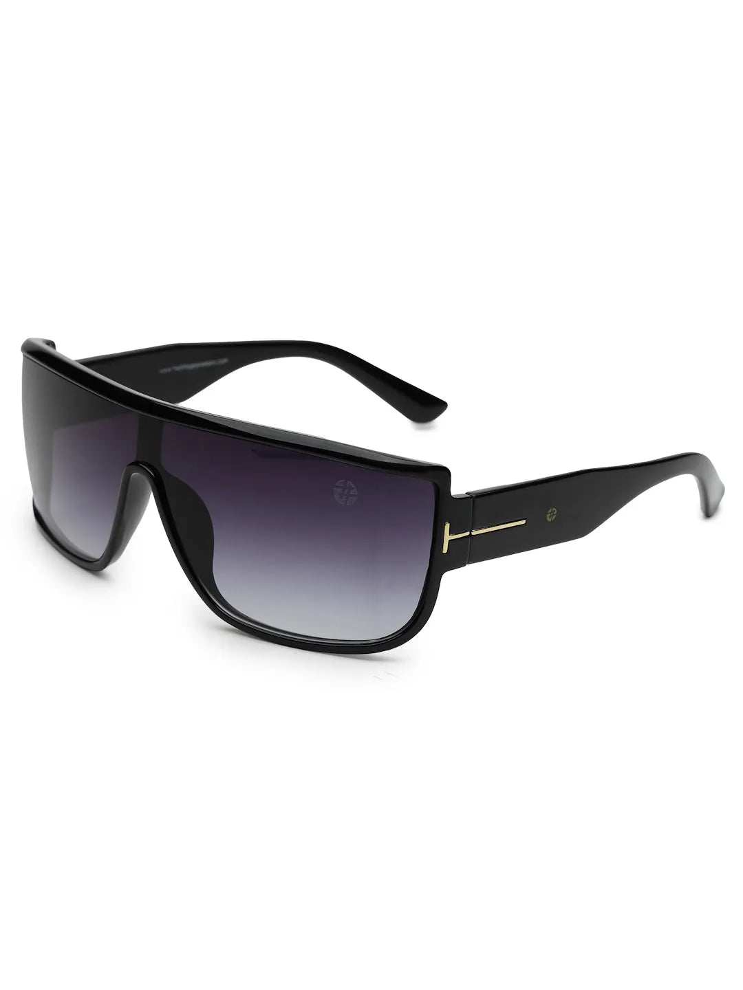 Texas | Gradient Black Medium Full Rim Shield Sunglasses for Men & Women [UV-protected]