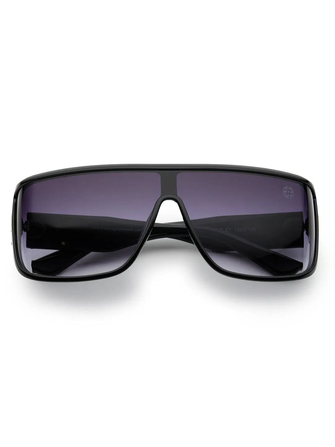 Texas | Gradient Black Medium Full Rim Shield Sunglasses for Men & Women [UV-protected]
