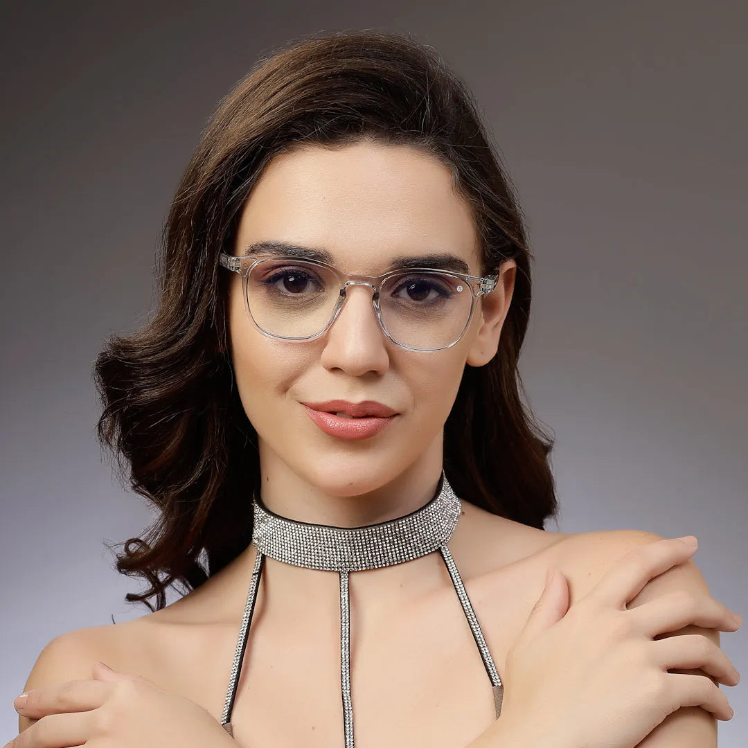 Radiant | Transparent Medium Full Rim Oval Computer Glasses for Men & Women [Blue Block]