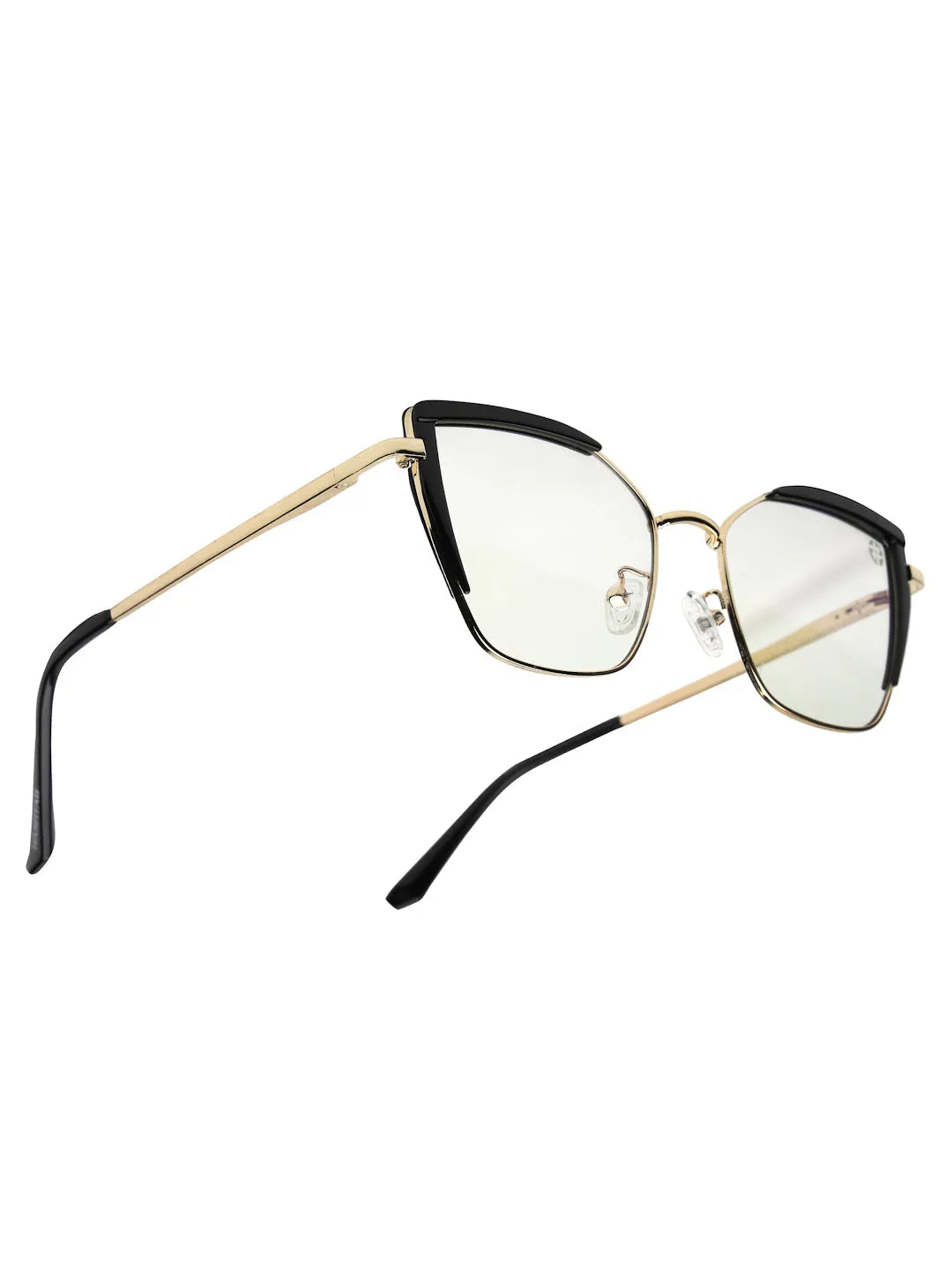 Swit | Black & Golden Large Full Rim Cateye Sunglasses for Women [Photochromic]