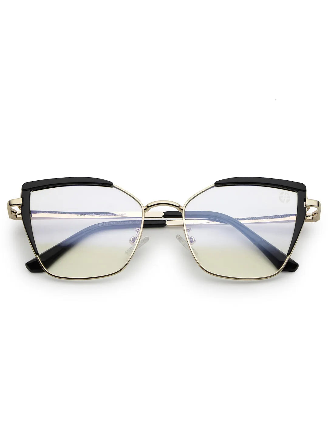 Swit | Black & Golden Large Full Rim Cateye Sunglasses for Women [Photochromic]