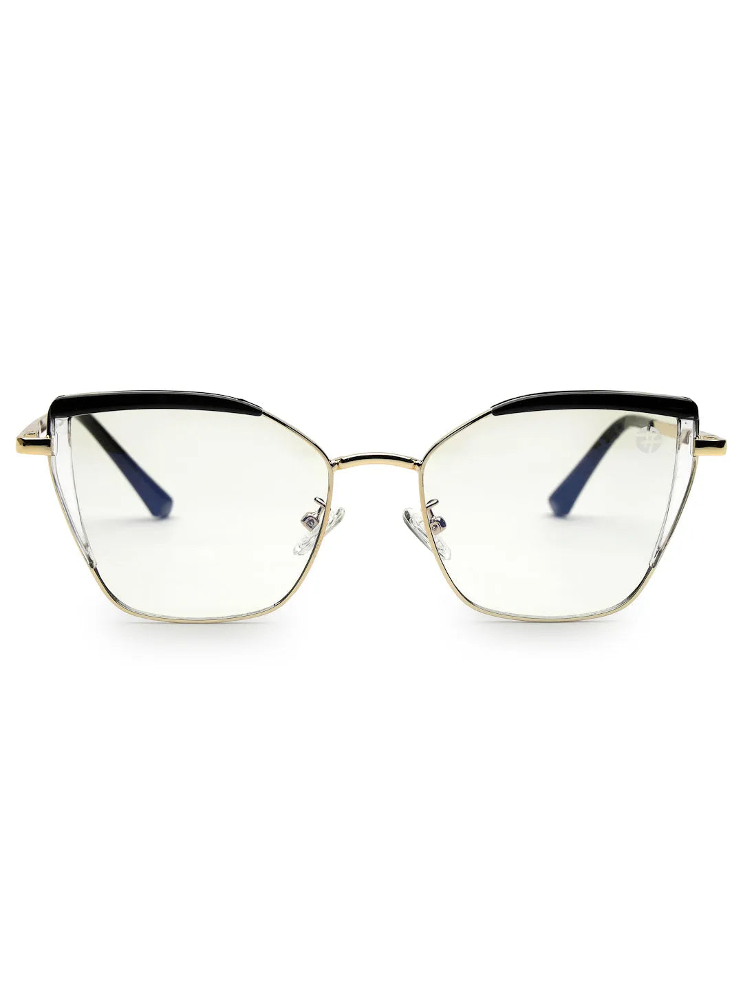 Swit | Black, Transparent & Golden Large Full Rim Cateye Sunglasses for Women [Photochromic]