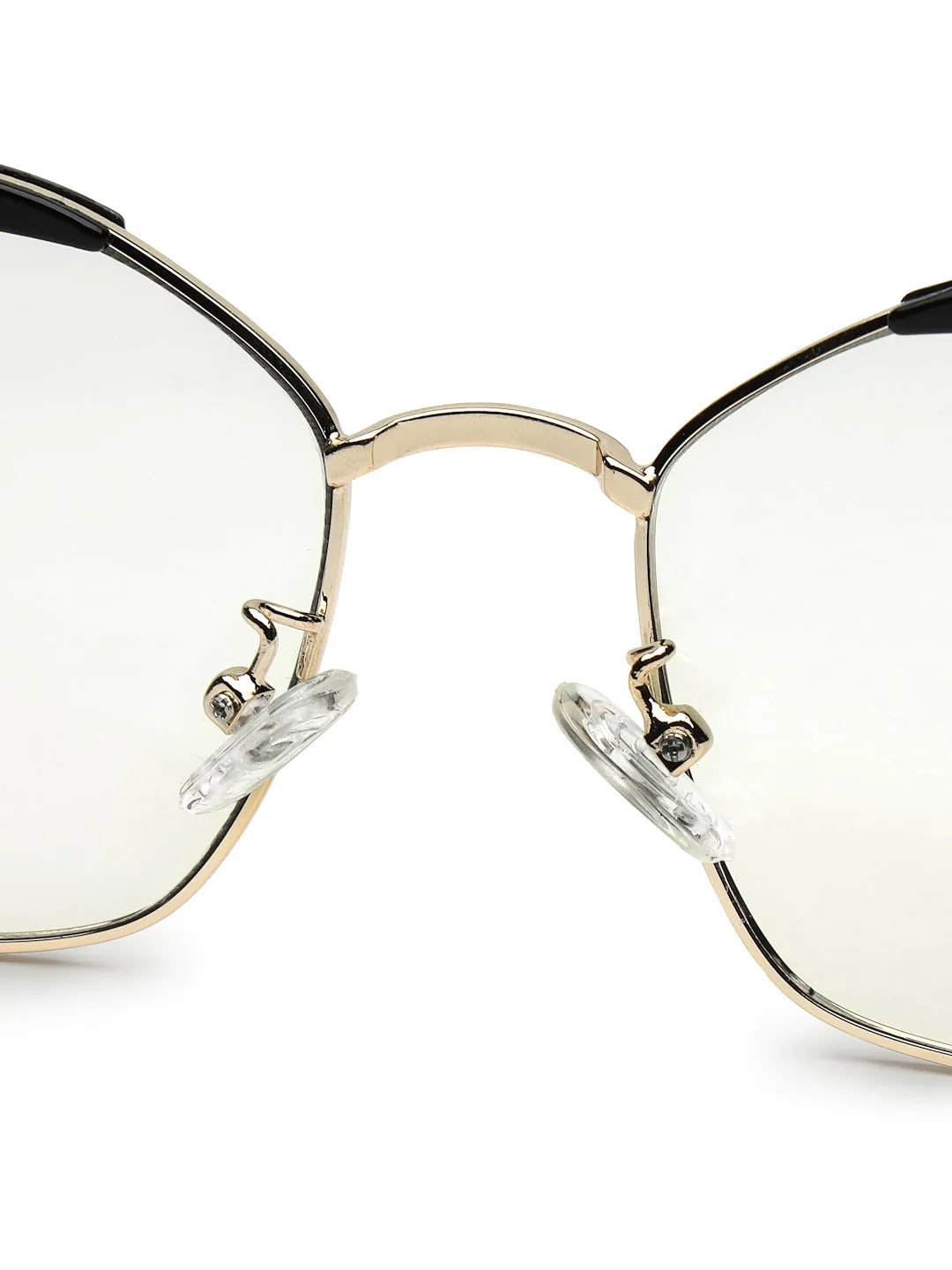 Swit | Black, Transparent & Golden Large Full Rim Cateye Sunglasses for Women [Photochromic]