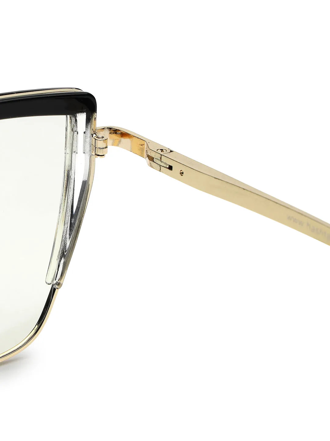 Swit | Black, Transparent & Golden Large Full Rim Cateye Sunglasses for Women [Photochromic]