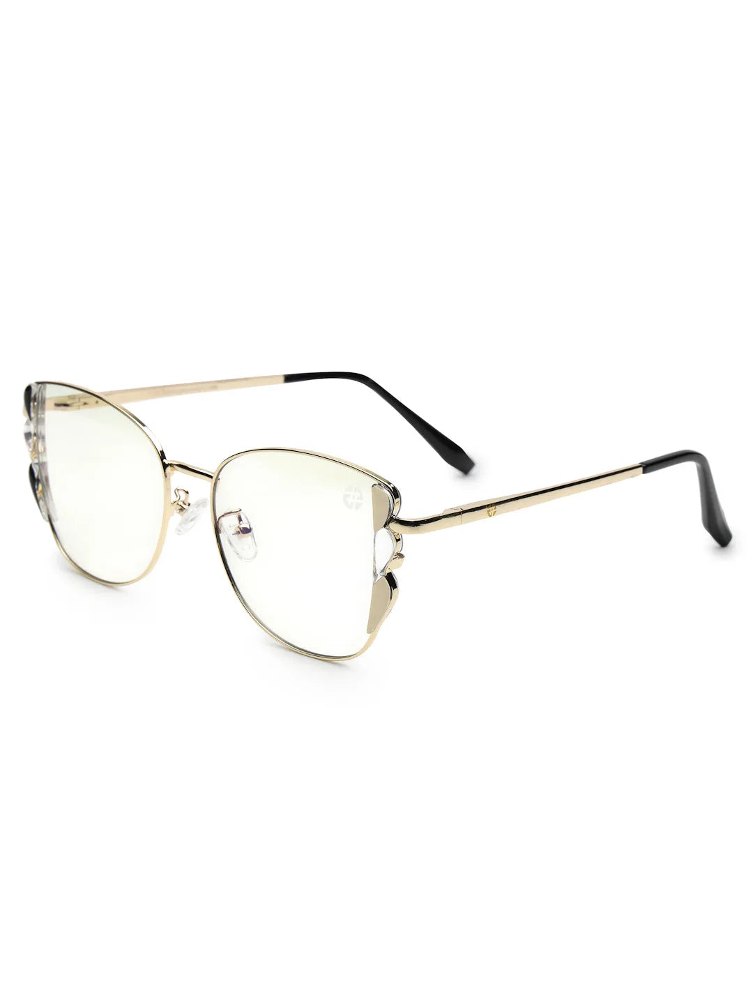 Astralor | Golden & Black Medium Full Rim Cateye Sunglasses for Women [Photochromic]