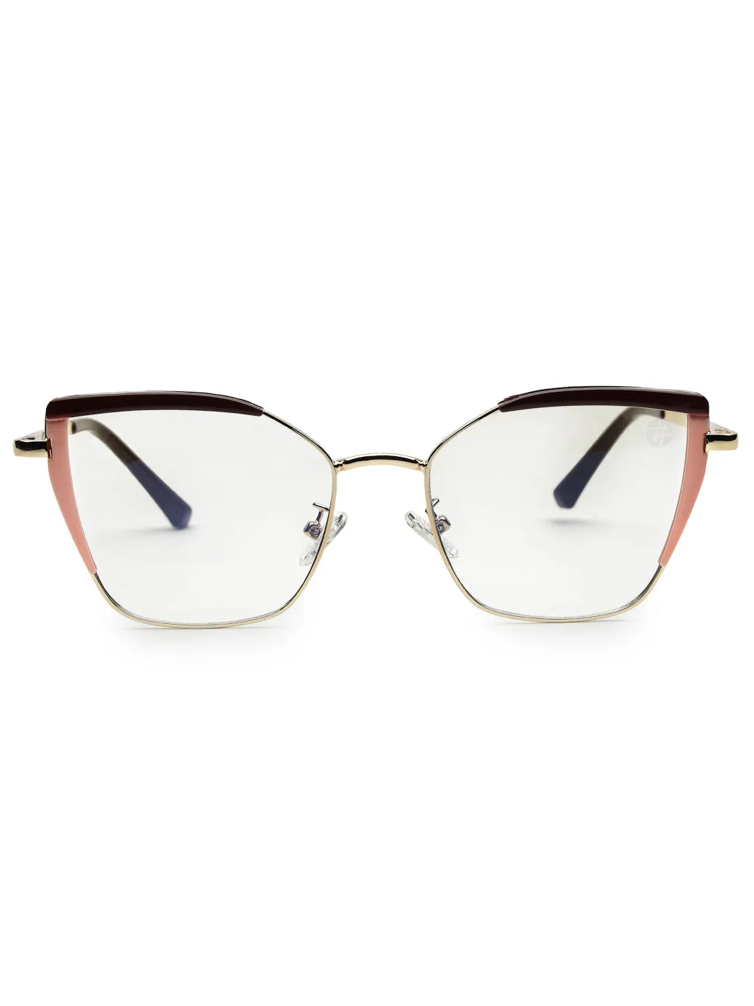 Swit | Brown, Pink & Golden Large Full Rim Cateye Sunglasses for Women [Photochromic]
