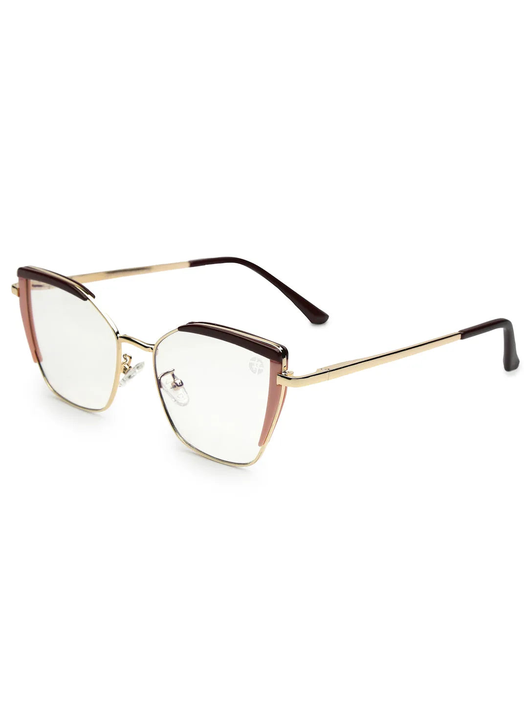 Swit | Brown, Pink & Golden Large Full Rim Cateye Sunglasses for Women [Photochromic]