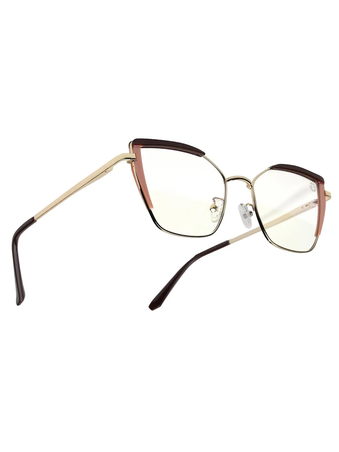 Swit | Brown, Pink & Golden Large Full Rim Cateye Sunglasses for Women [Photochromic]