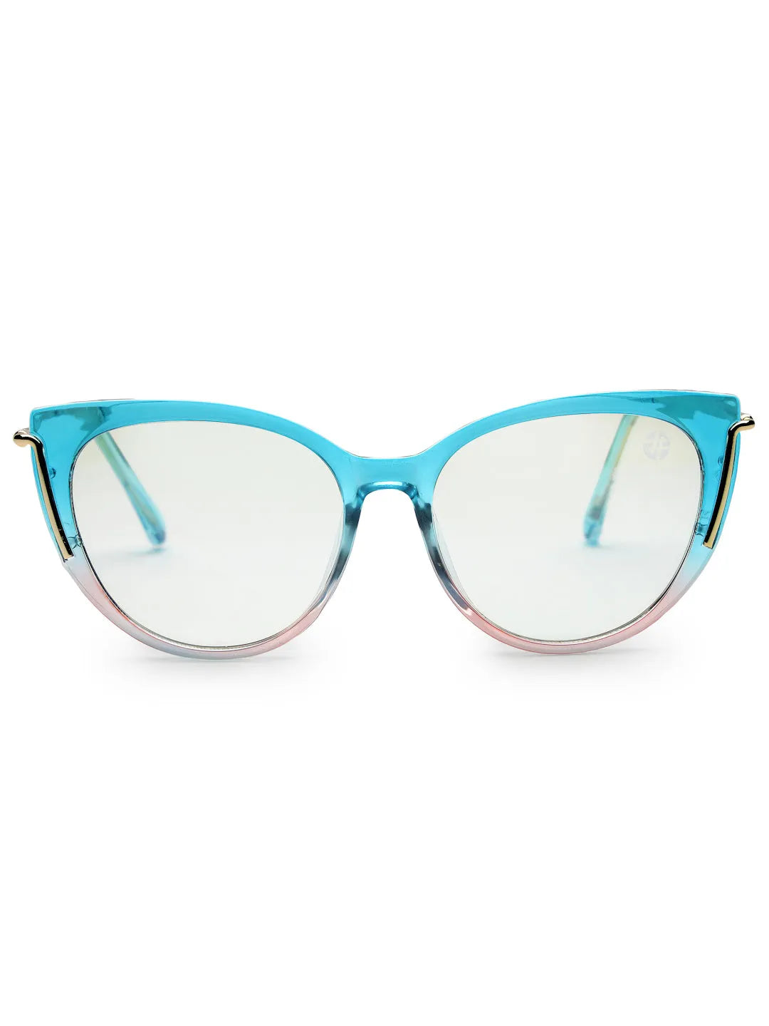 Lythion | Gradient Blue Large Full Rim Cateye Sunglasses for Women [Photochromic]