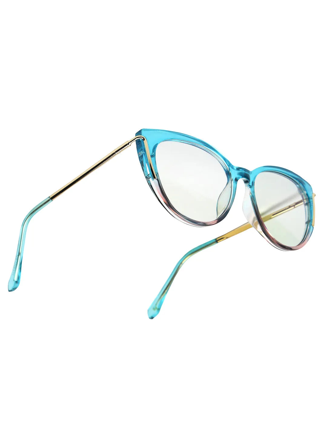 Lythion | Gradient Blue Large Full Rim Cateye Sunglasses for Women [Photochromic]