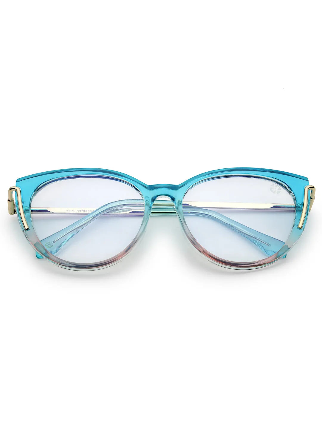 Lythion | Gradient Blue Large Full Rim Cateye Sunglasses for Women [Photochromic]