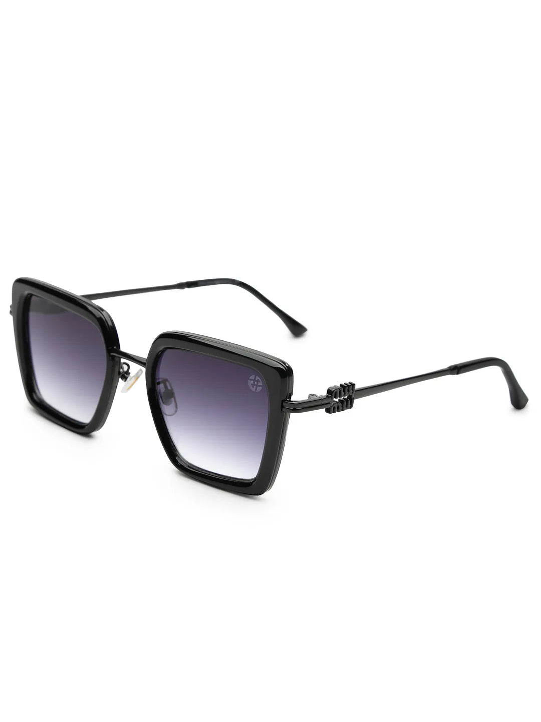 DuskDazzle | Black Large Full Rim Cateye Sunglasses for Women [UV-protected]