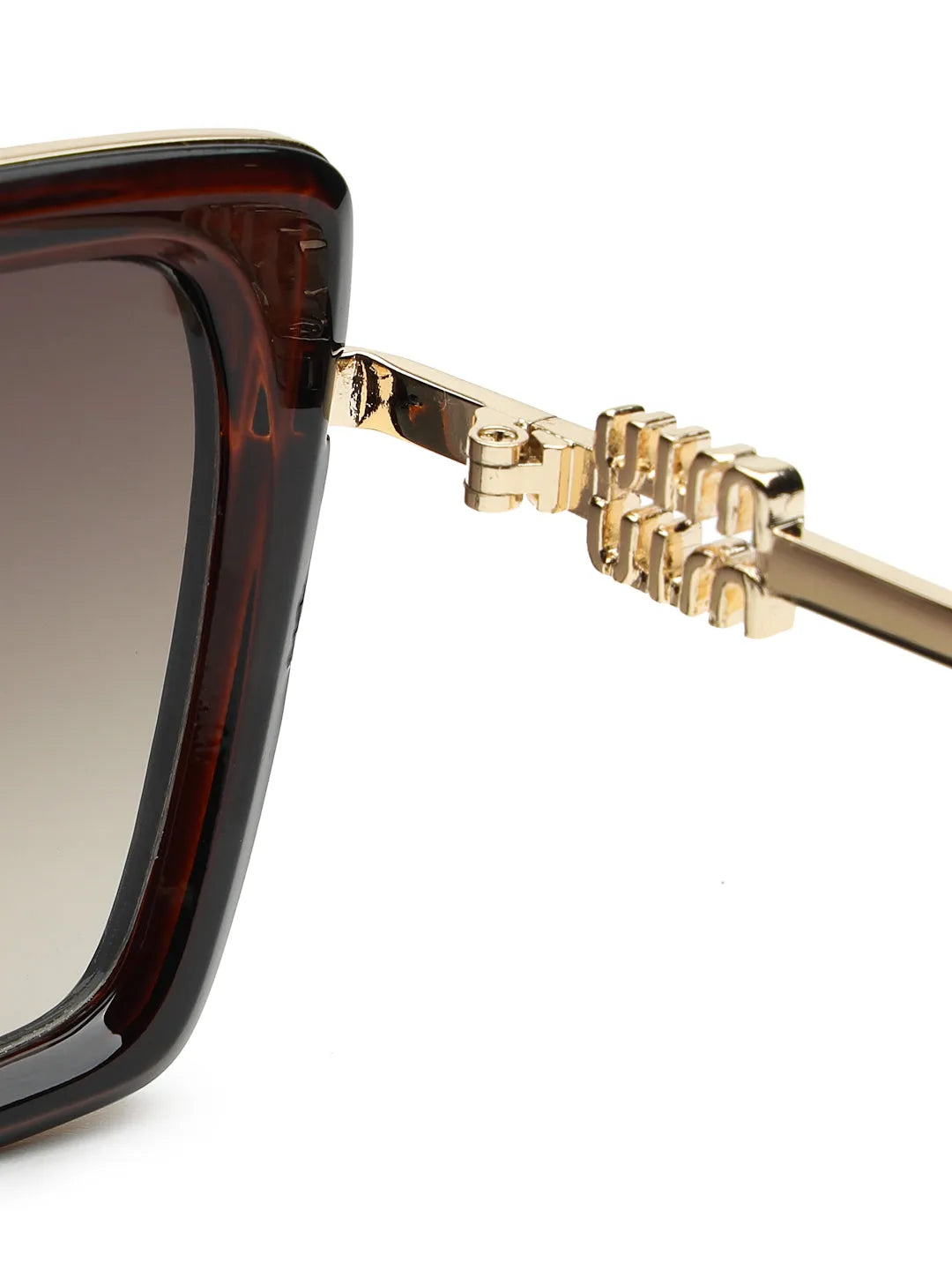 DuskDazzle | Brown & Golden Large Full Rim Cateye Sunglasses for Women [UV-protected]