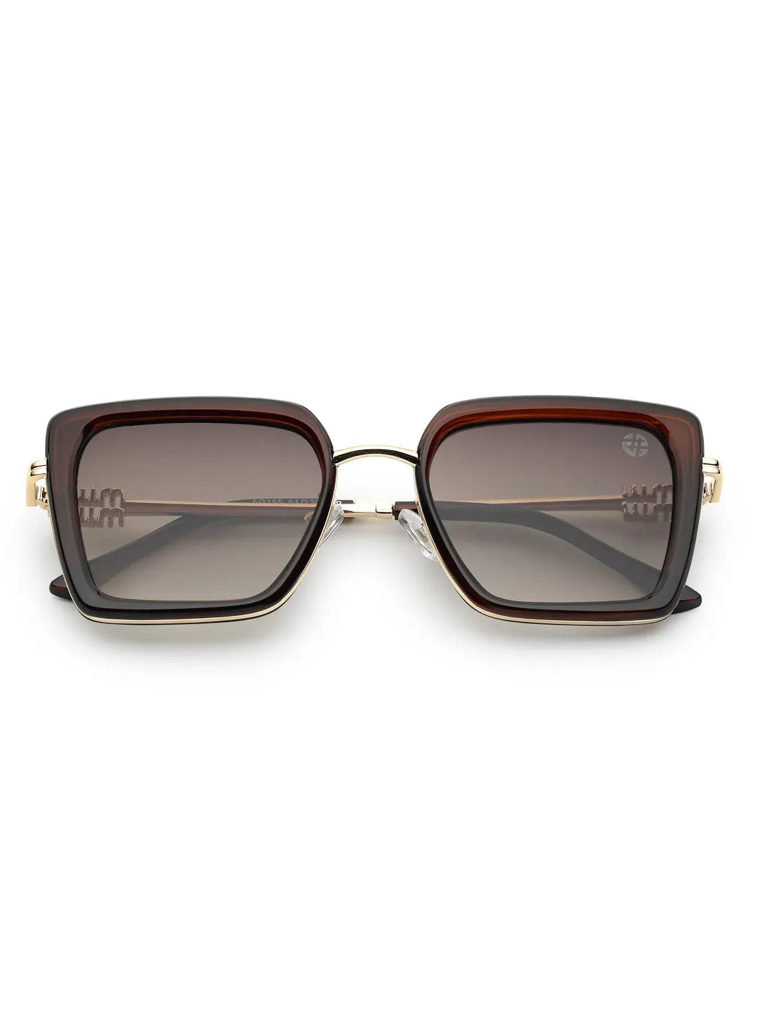 DuskDazzle | Brown & Golden Large Full Rim Cateye Sunglasses for Women [UV-protected]