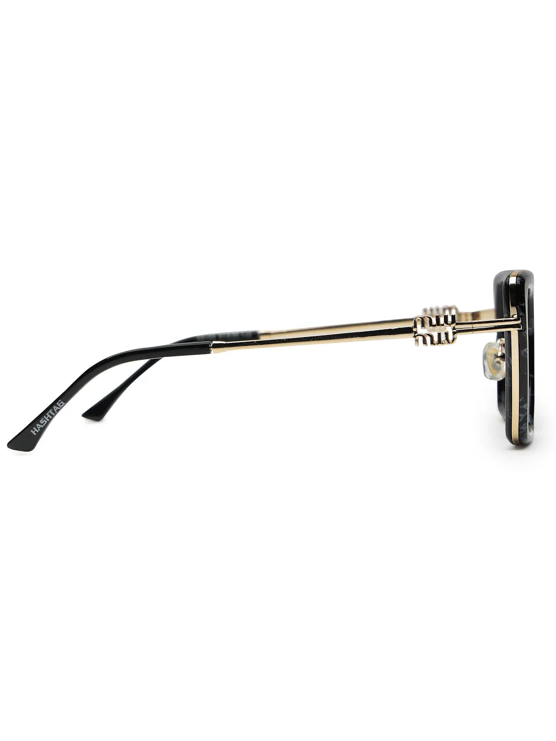 DuskDazzle | Texture Black & Golden Large Full Rim Cateye Sunglasses for Women [UV-protected]