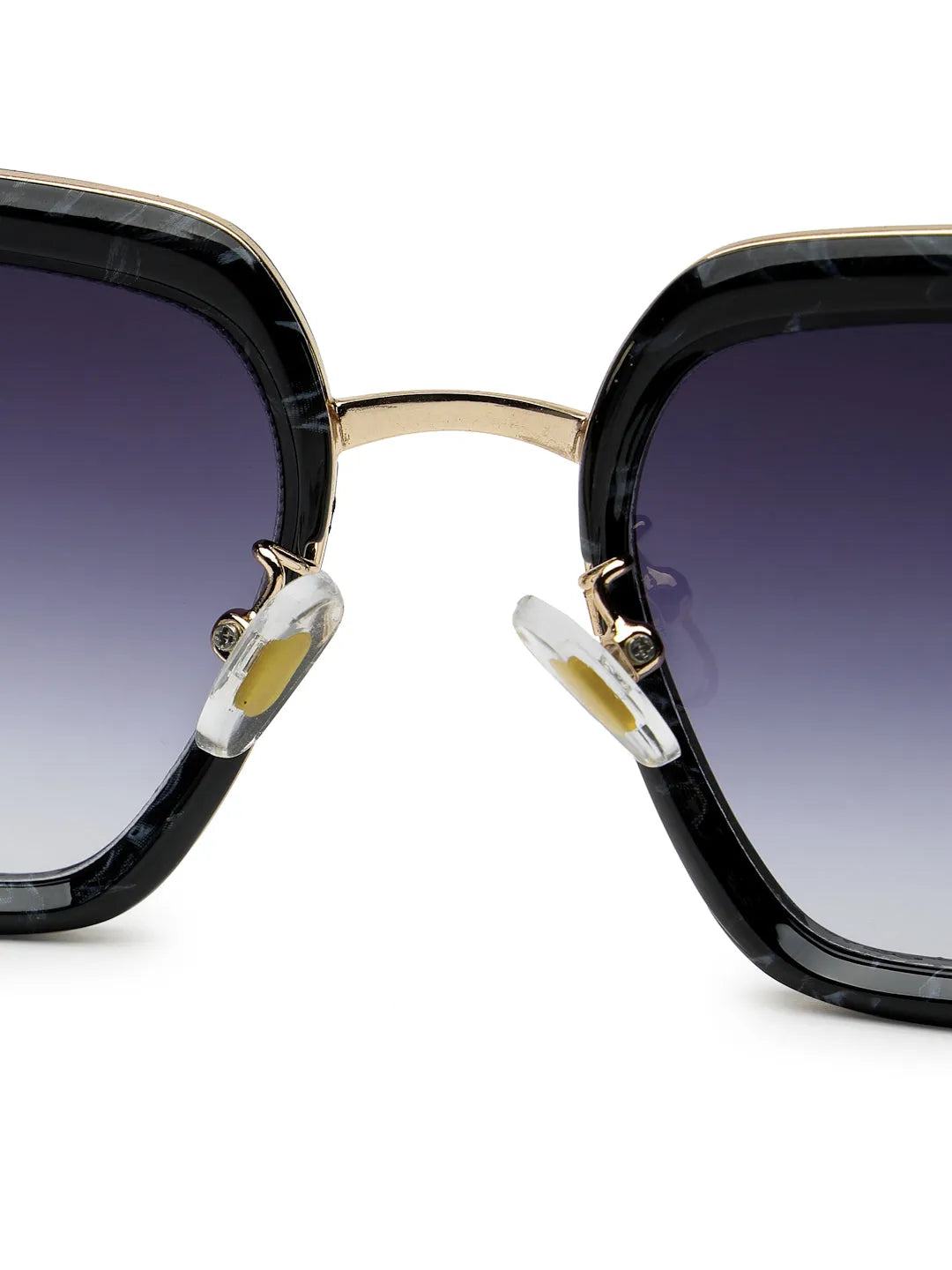 DuskDazzle | Texture Black & Golden Large Full Rim Cateye Sunglasses for Women [UV-protected]