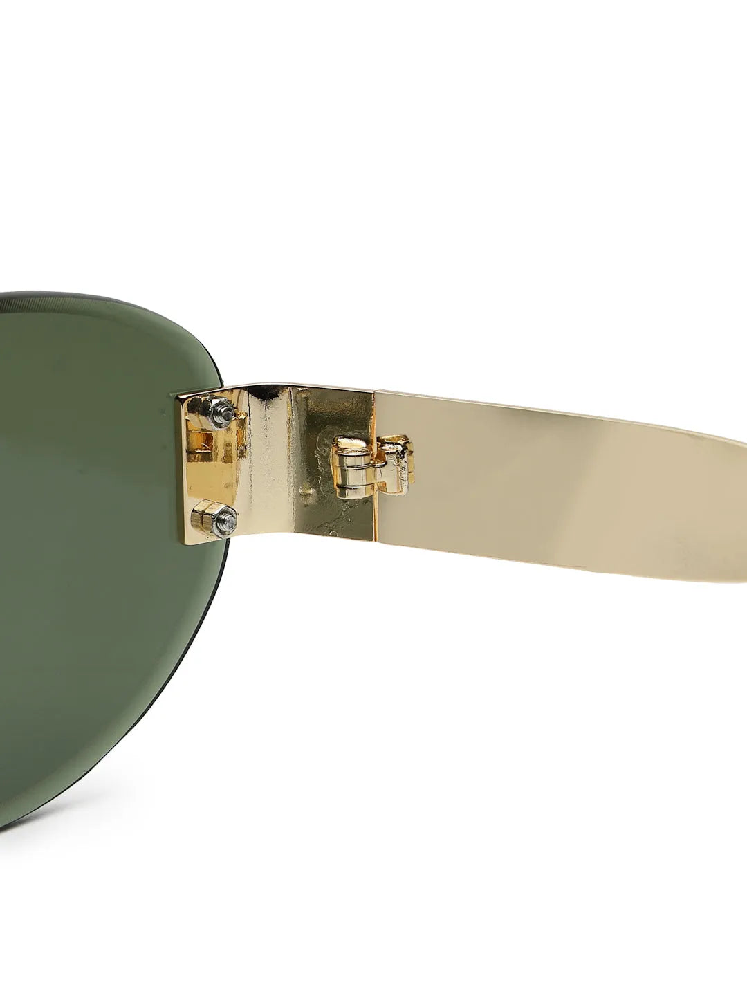 Kitto | Green Medium Rim Less Oval Sunglasses for Men & Women [UV-protected]
