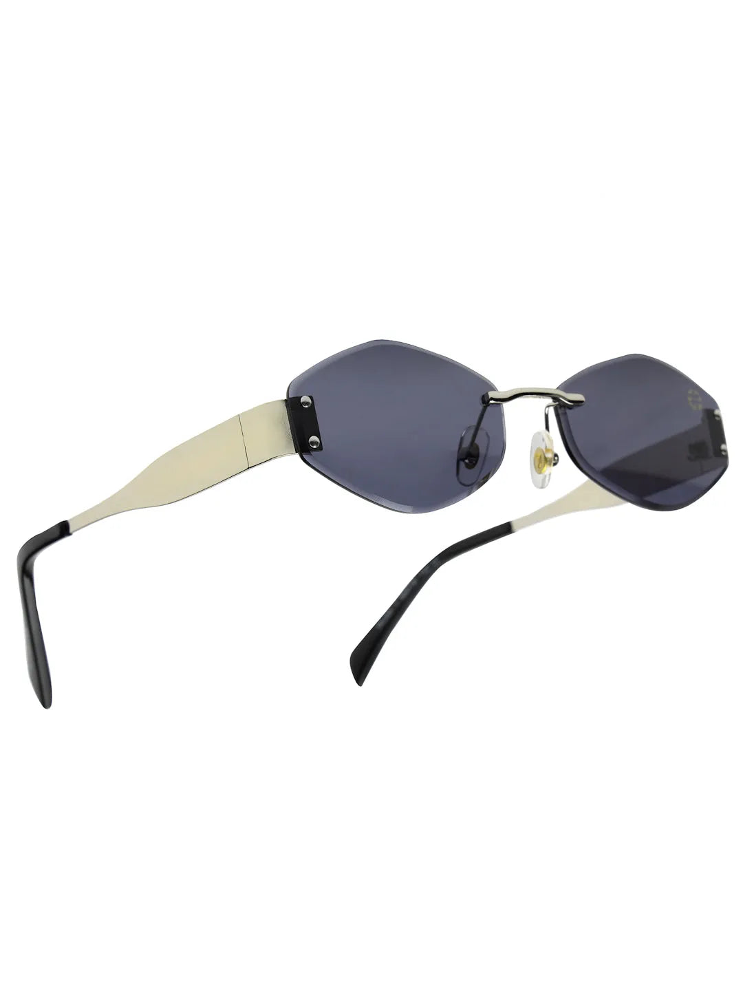 SEVA | Silver Medium Rim Less Diamond with Lock Side Hinges Sunglasses for Men & Women [UV-protected]