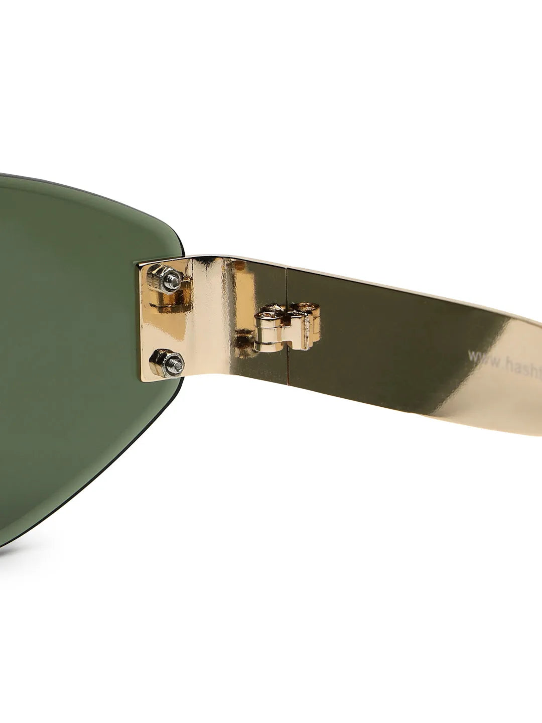 SEVA | Golden Green Medium Rim Less Diamond with Lock Side Hinges Sunglasses for Men & Women [UV-protected]
