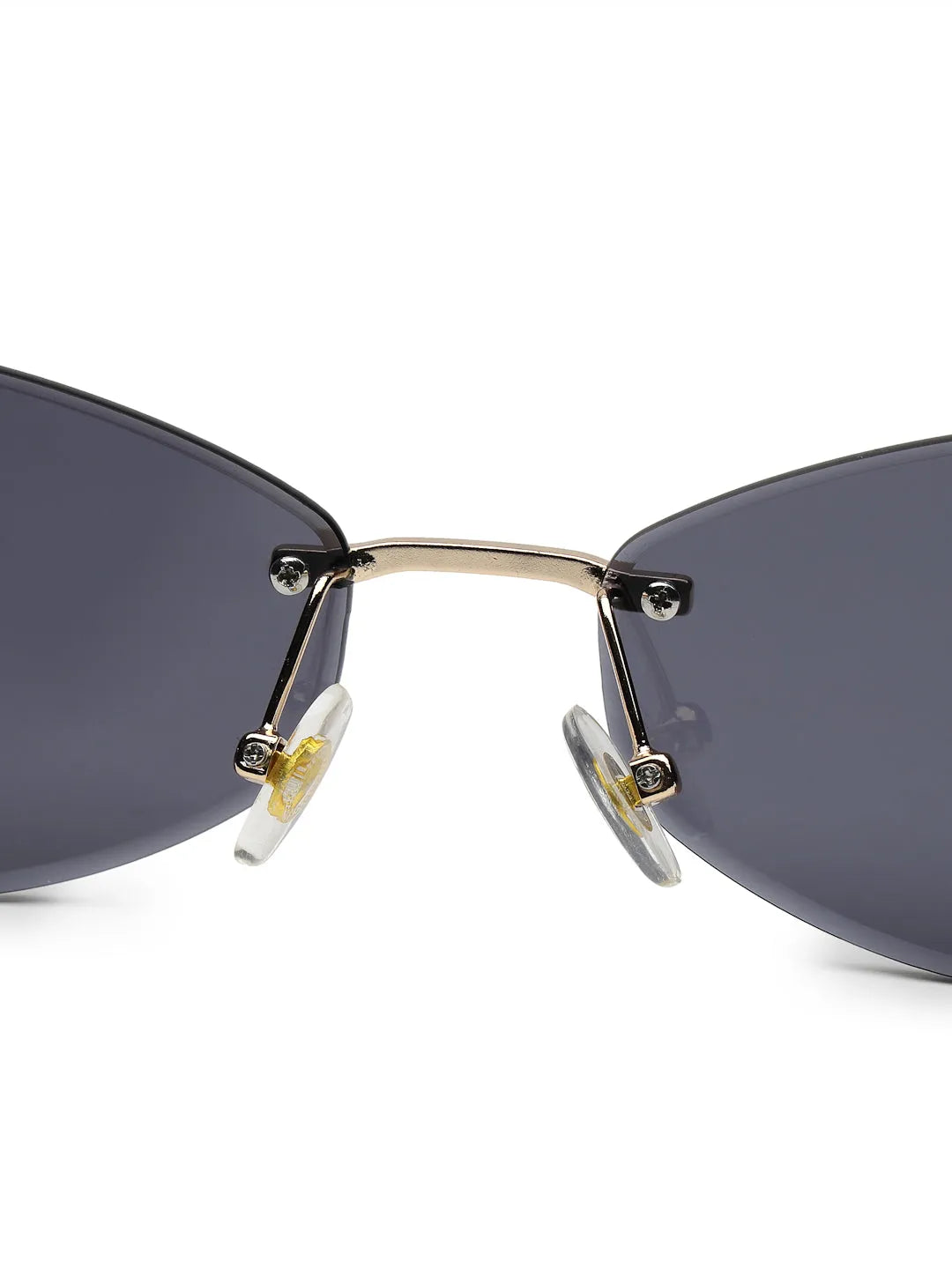 SEVA | Golden Black Medium Rim Less Diamond with Lock Side Hinges Sunglasses for Men & Women [UV-protected]