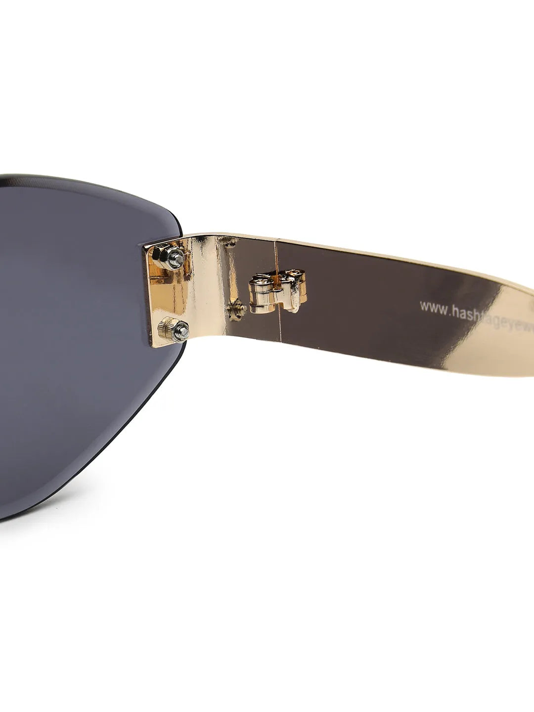 SEVA | Golden Black Medium Rim Less Diamond with Lock Side Hinges Sunglasses for Men & Women [UV-protected]