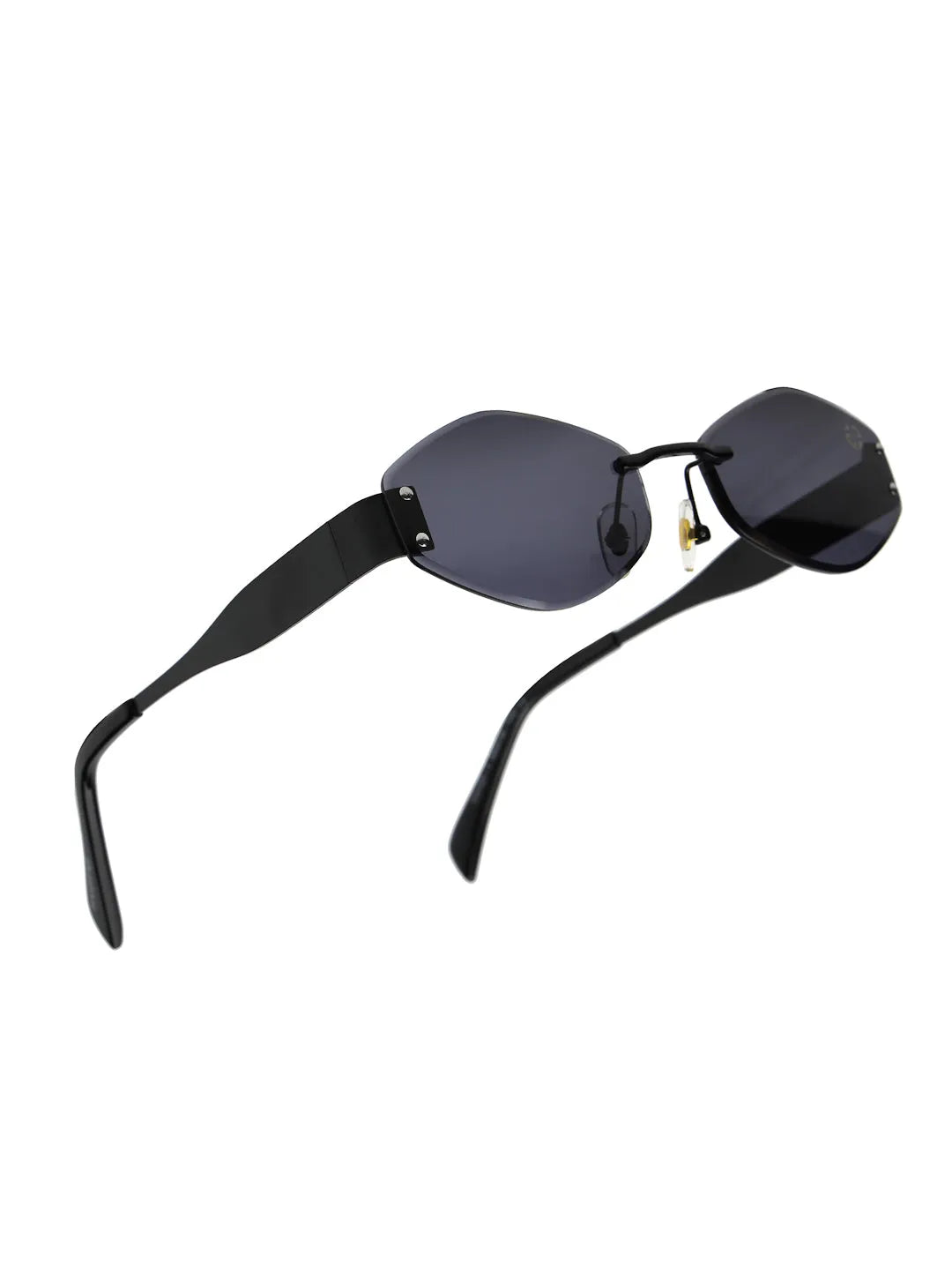 SEVA | Black Medium Rim Less Diamond with Lock Side Hinges Sunglasses for Men & Women [UV-protected]