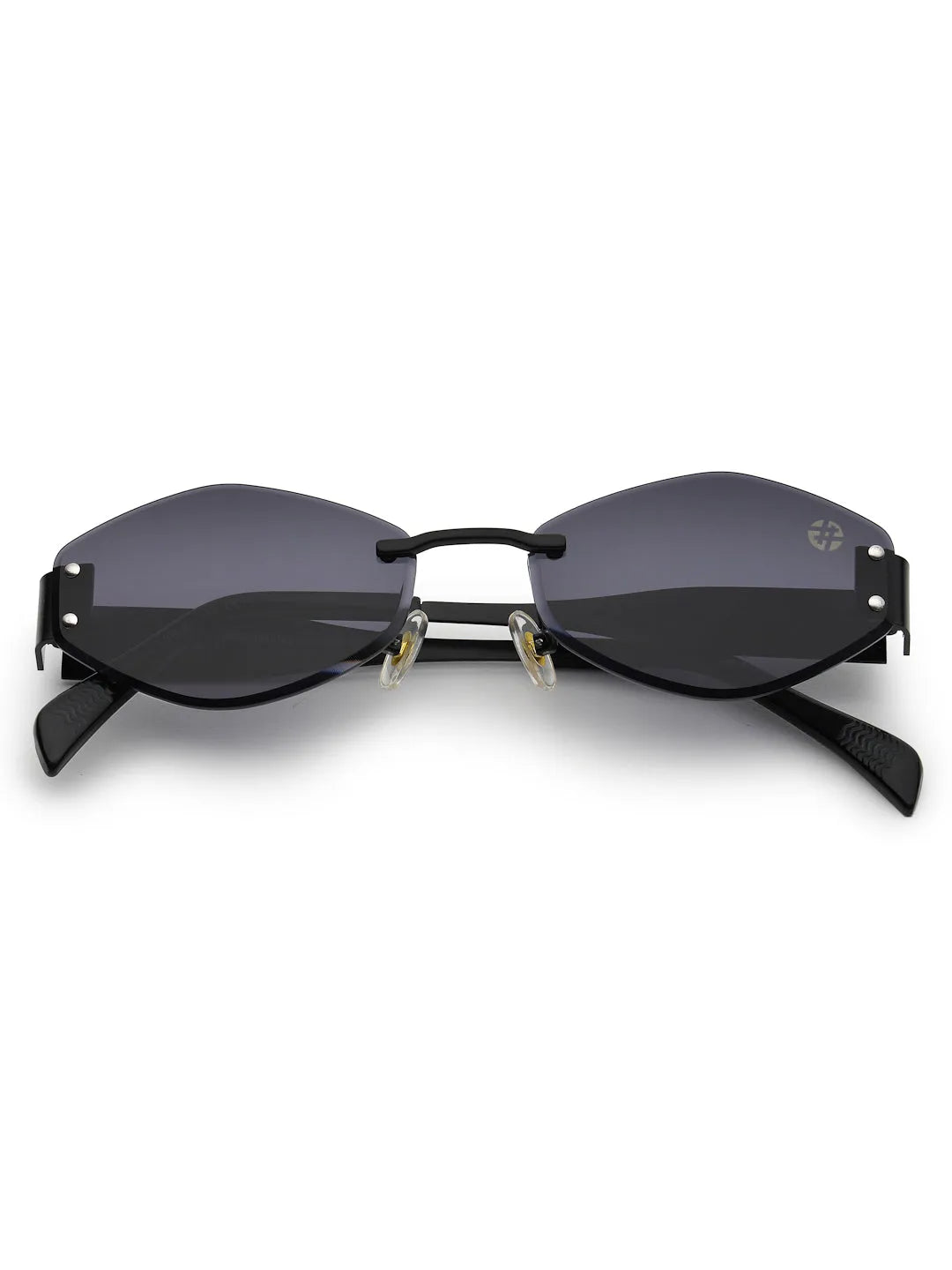 SEVA | Black Medium Rim Less Diamond with Lock Side Hinges Sunglasses for Men & Women [UV-protected]