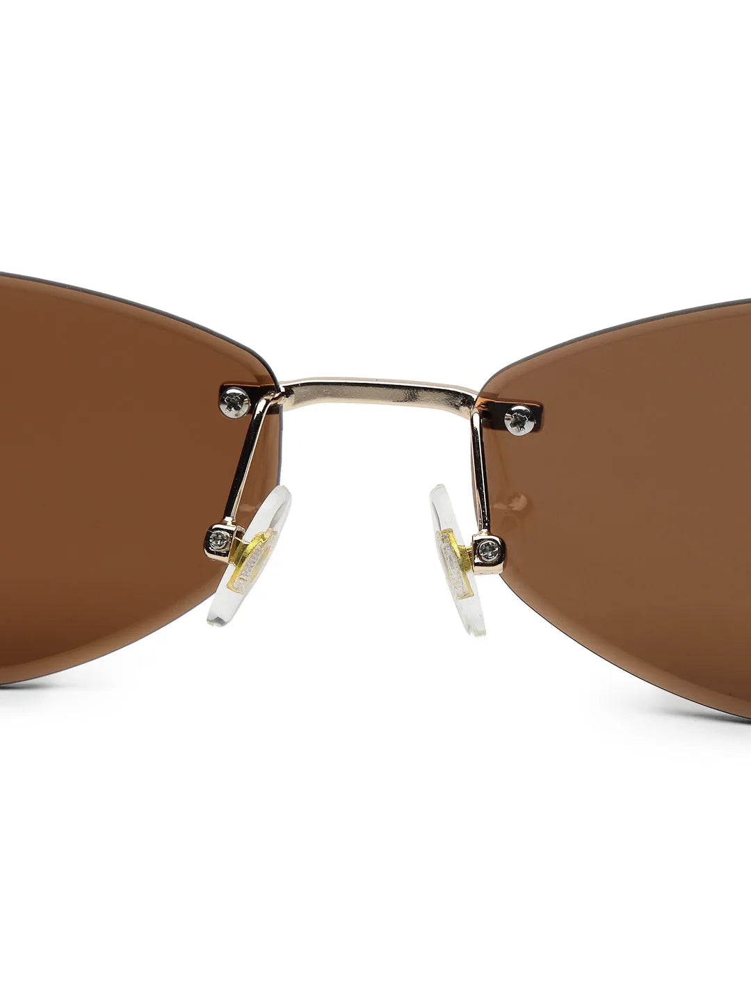 SEVA | Golden Medium Rim Less Diamond with Lock Side Hinges Sunglasses for Men & Women [UV-protected]