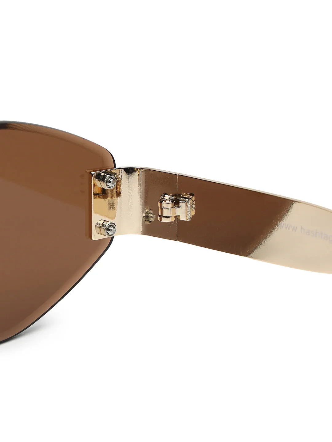 SEVA | Golden Medium Rim Less Diamond with Lock Side Hinges Sunglasses for Men & Women [UV-protected]