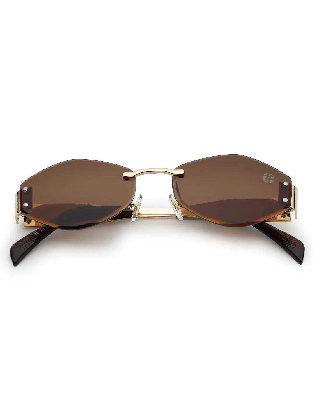 SEVA | Golden Medium Rim Less Diamond with Lock Side Hinges Sunglasses for Men & Women [UV-protected]