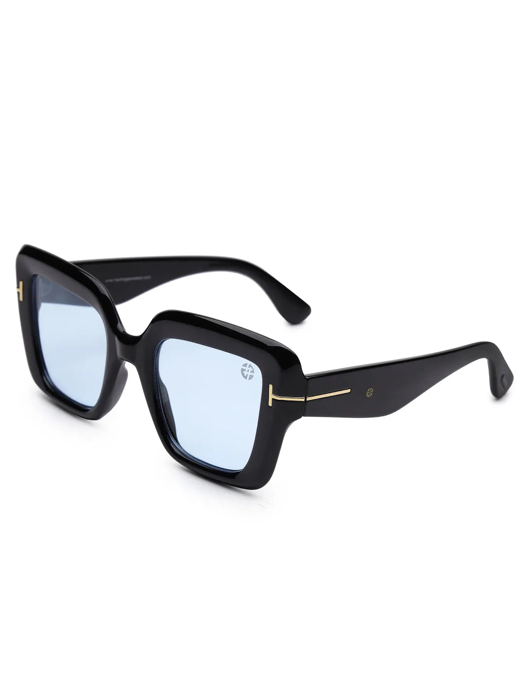 GlareGuard | Light Blue Medium Full Rim Square Sunglasses for Men & Women [UV-protected]
