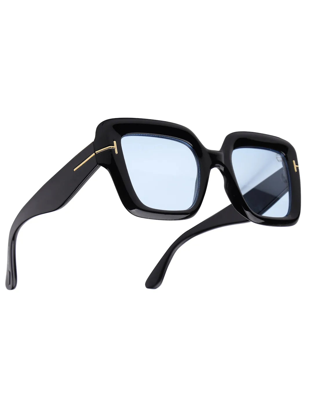 GlareGuard | Light Blue Medium Full Rim Square Sunglasses for Men & Women [UV-protected]