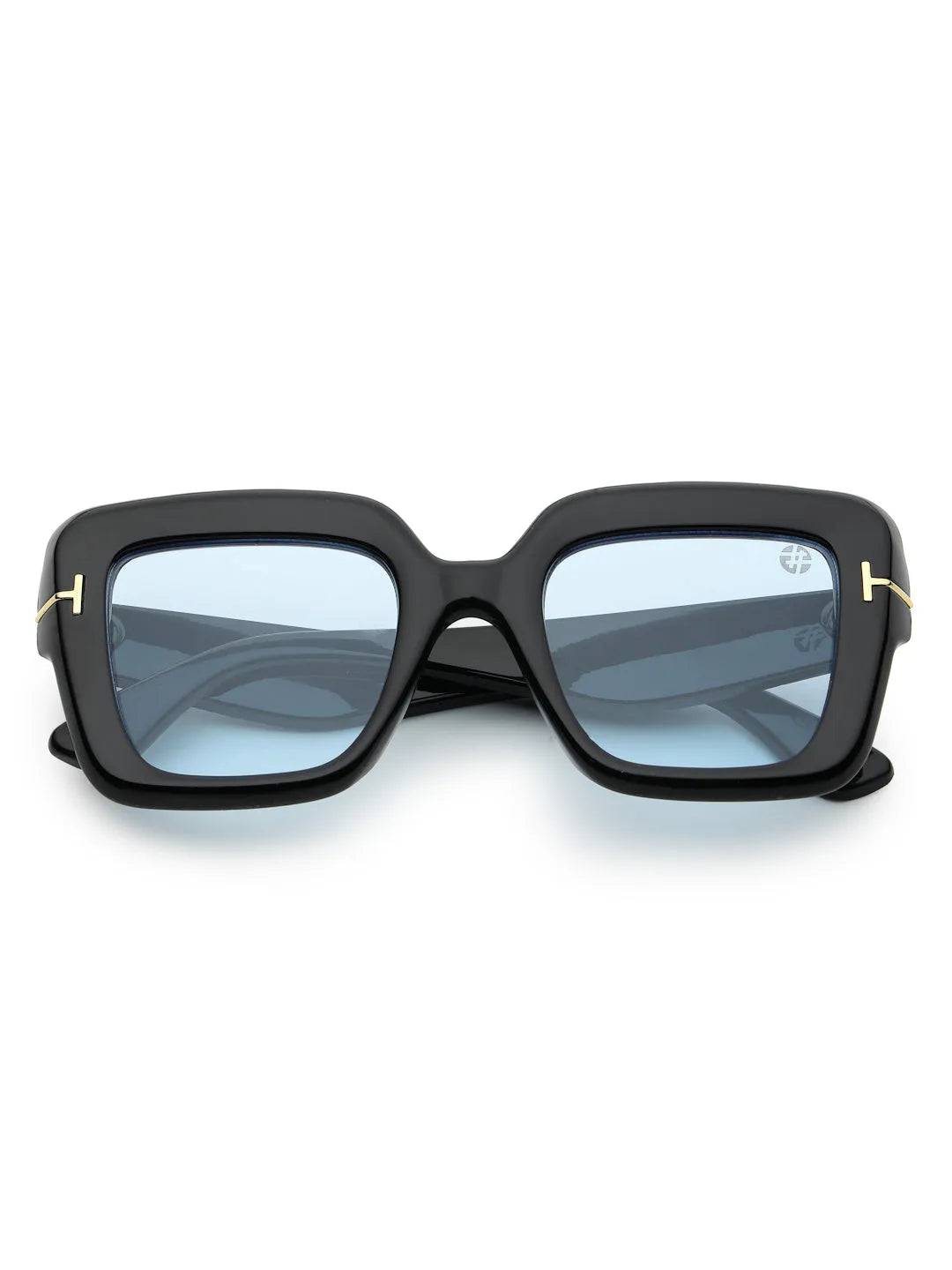 GlareGuard | Light Blue Medium Full Rim Square Sunglasses for Men & Women [UV-protected]